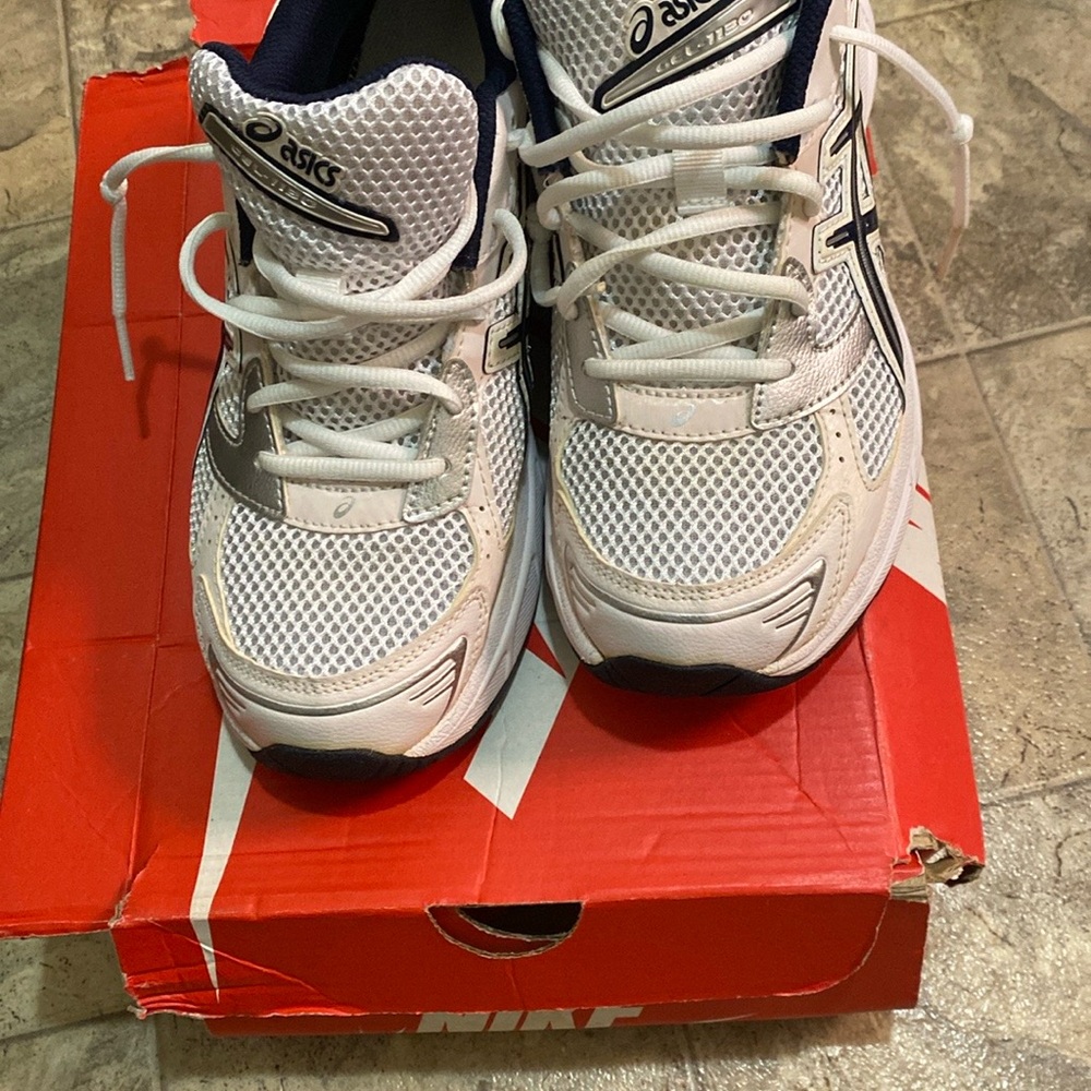 ASICS Kids' White and Black Running Shoes